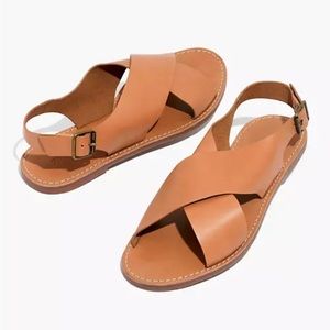Camel boardwalk crossover madewell sandals size 7.5